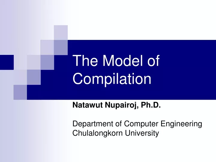 the model of compilation