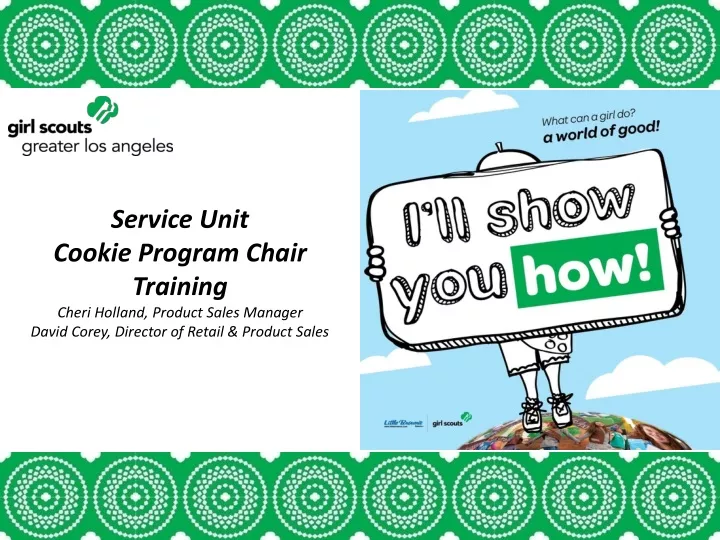 service unit cookie program chair training cheri