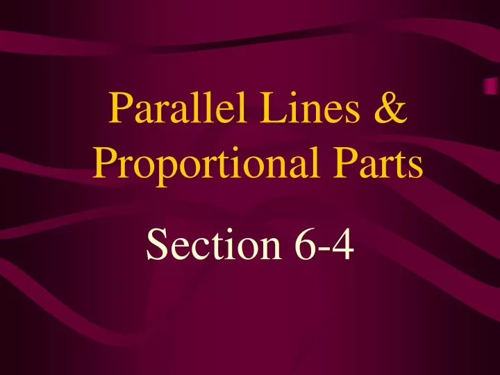 parallel lines proportional parts