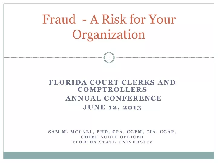 fraud a risk for your organization