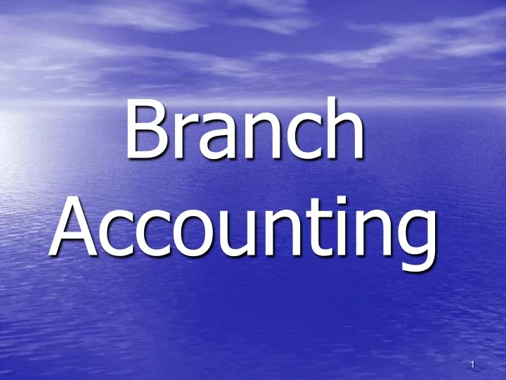 branch accounting