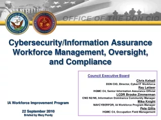 Cybersecurity/Information Assurance Workforce Management, Oversight, and Compliance