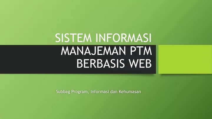 sistem informasi manajeman ptm berbasis web