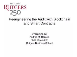 Reengineering the Audit with Blockchain and Smart Contracts