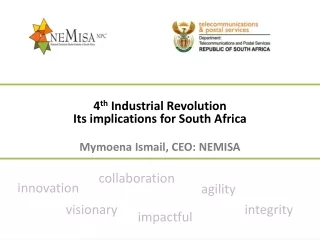 4 th  Industrial Revolution Its implications for South Africa