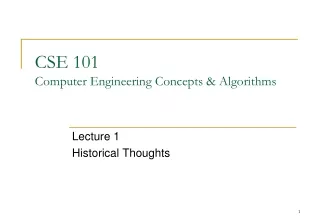 CSE 101 Computer Engineering Concepts &amp; Algorithms