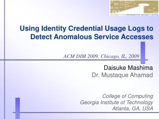 Using Identity Credential Usage Logs to Detect Anomalous Service Accesses