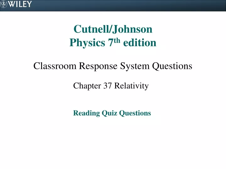 cutnell johnson physics 7 th edition