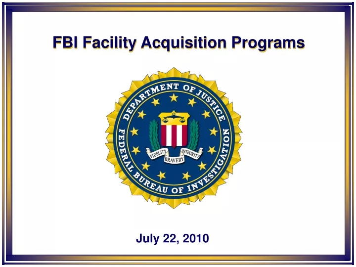 fbi facility acquisition programs