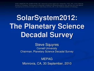 SolarSystem2012: The Planetary Science Decadal Survey