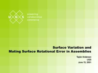 Surface Variation and  Mating Surface Rotational Error in Assemblies