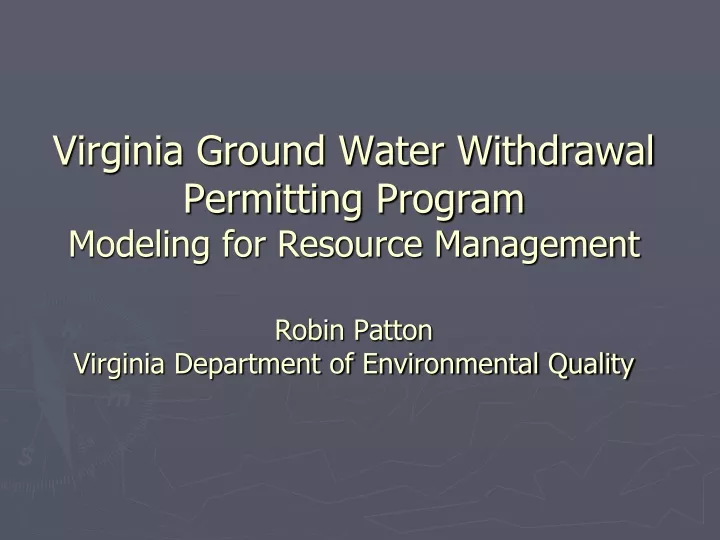 virginia ground water withdrawal permitting
