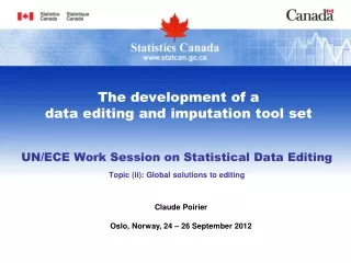 The development of a data editing and imputation tool set