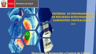CRITERIOS  DE PROGRAMACIÓN DE RECURSOS ESTRATEGICOS DE SUMINISTRO CENTRALIZADO -2020