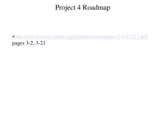 Project 4 Roadmap