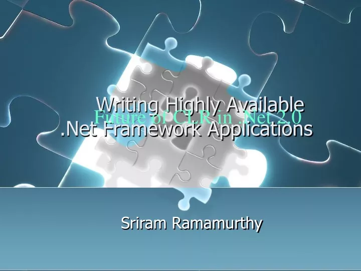 writing highly available net framework applications