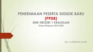 PENERIMAAN PESERTA DIDIDIK BARU  (PPDB) SMK NEGERI 1 KRAGILAN Tahun Pelajaran 2019/2020