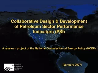 Collaborative Design &amp; Development of Petroleum Sector Performance Indicators (PSI)