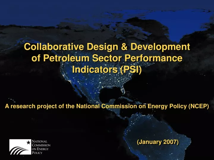 collaborative design development of petroleum sector performance indicators psi