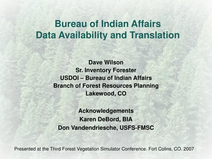 bureau of indian affairs data availability and translation