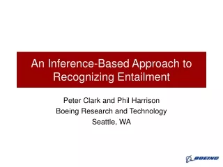 An Inference-Based Approach to Recognizing Entailment