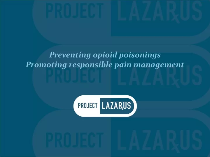 preventing opioid poisonings promoting