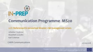 Communication Programme  MS20