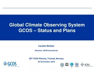 Global Climate Observing System GCOS – Status and Plans