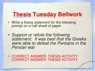 Thesis Tuesday Bellwork