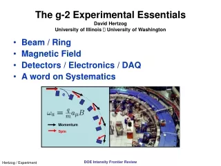 The g-2 Experimental Essentials David Hertzog University of Illinois  ? University of  Washington