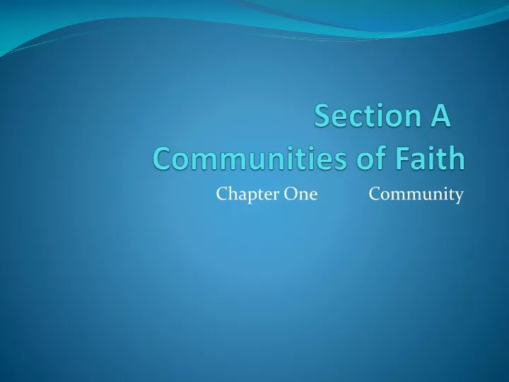 chapter one community