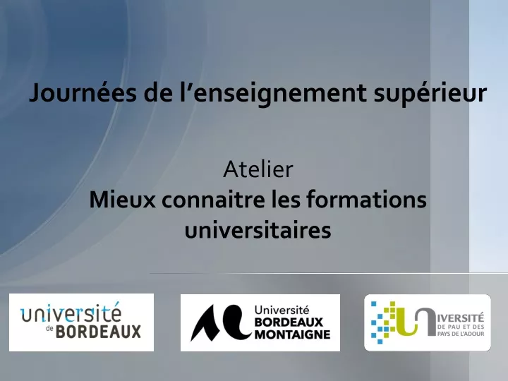 journ es de l enseignement sup rieur