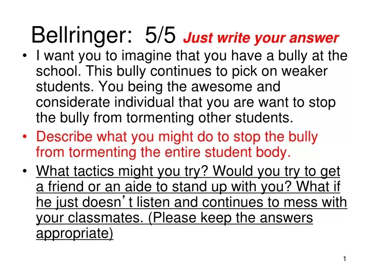 bellringer 5 5 just write your answer