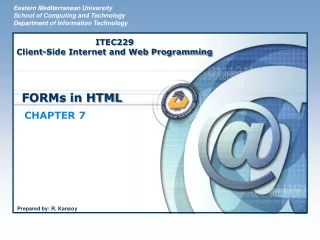 FORMs in HTML