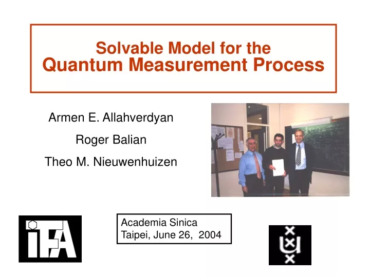 solvable model for the quantum measurement process