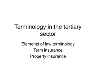 Terminology in the tertiary sector