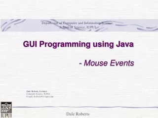 GUI Programming using Java - Mouse Events