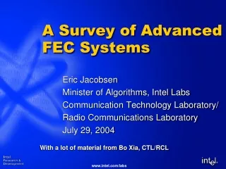 A Survey of Advanced FEC Systems