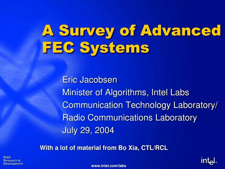 a survey of advanced fec systems