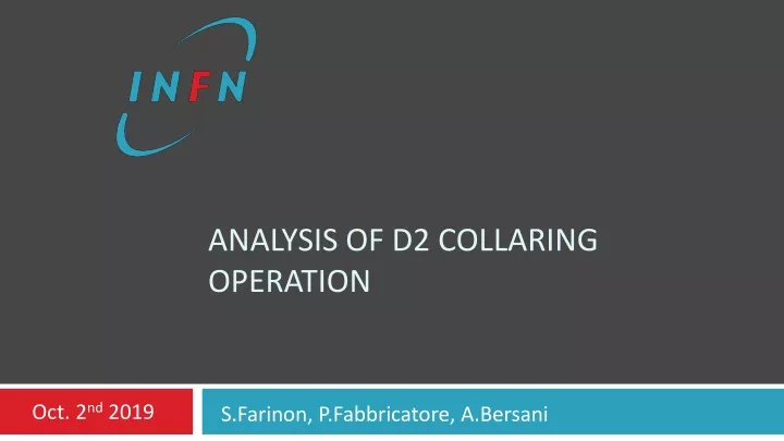 analysis of d2 collaring operation