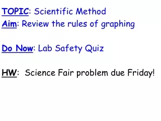 TOPIC : Scientific Method Aim : Review the rules of graphing Do Now : Lab Safety Quiz