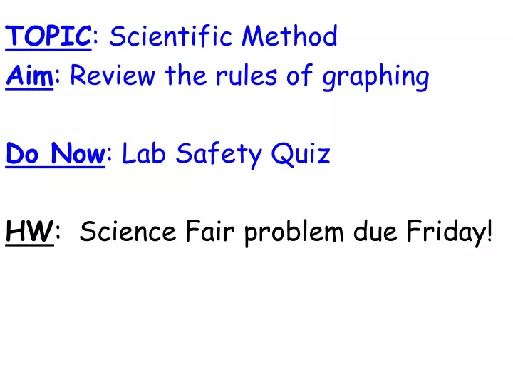 topic scientific method aim review the rules