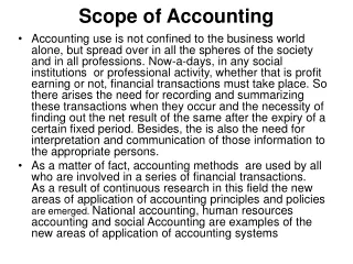 Scope of Accounting