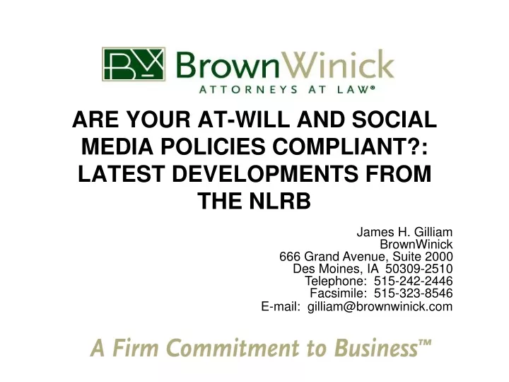 are your at will and social media policies compliant latest developments from the nlrb