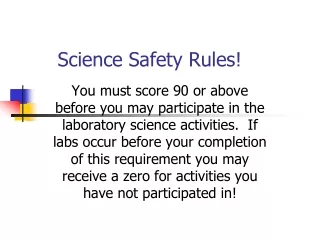 Science Safety Rules!