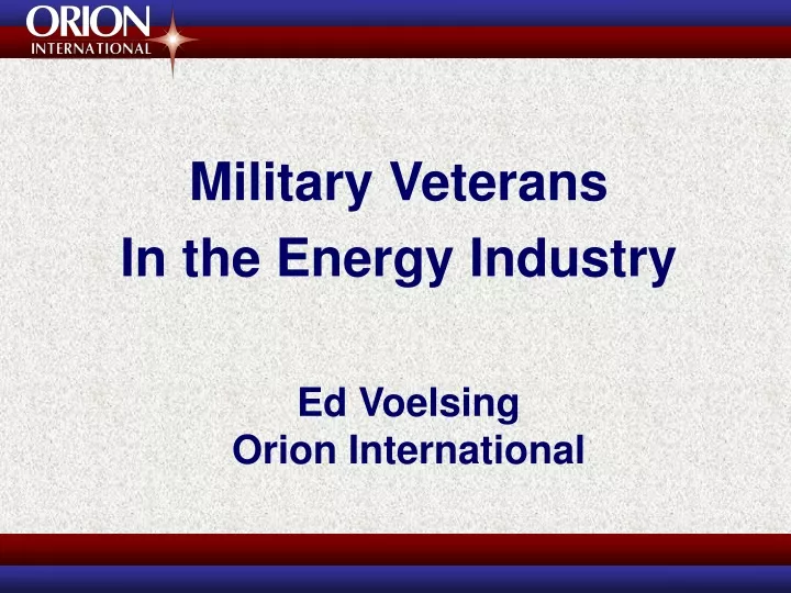 military veterans in the energy industry