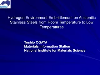 Toshio OGATA Materials Information Station National Institute for Materials Science