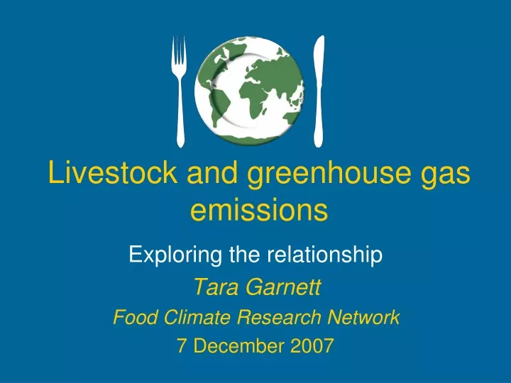 livestock and greenhouse gas emissions