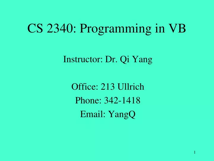 cs 2340 programming in vb