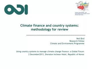 Climate finance and country systems: methodology for review